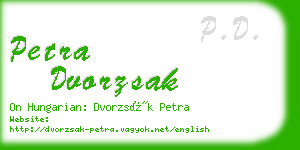 petra dvorzsak business card